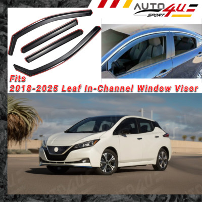 In-Channel Vent Window Visor Sun Rain Guard Deflector Fits Nissan leaf 2018-2025