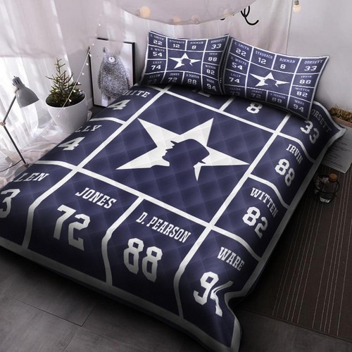 Dallas Cowboys V12 Quilt Duvet Cover Set Doona Cover Bedroom Decor