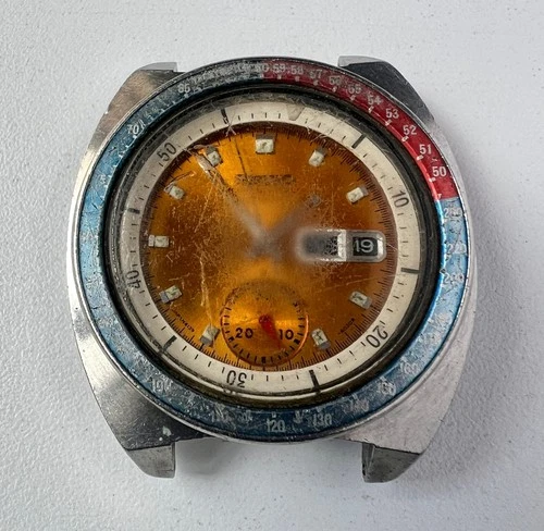 SEIKO 6139-6002 Chronograph POGUE Automatic Watch Mens Yellow Dial Vintage