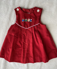 Vintage ToddleTime Red 2T Dress Embroidered Spring Train Jumper by JC Penney