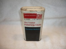Vintage Gm General Motors Wax Treated Polishing Cloth Can With Cloth Free Ship