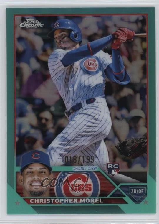2023 Topps Chrome Aqua Refractor 18/199 Christopher Morel #198 Rookie RC 0in6