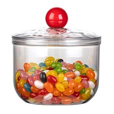 30oz Clear Candy Jar Lid Plastic Cookie Storage For Kitchen Counter 900ml