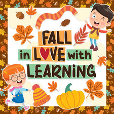 63 Pcs Cutouts Inspirational Fall Bulletin Board Decorations Set with Borders -