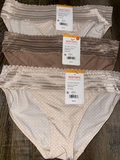 Warners Womens Bikini Underwear Panties Polyester Blend 3-Pair Lace Waist A , S