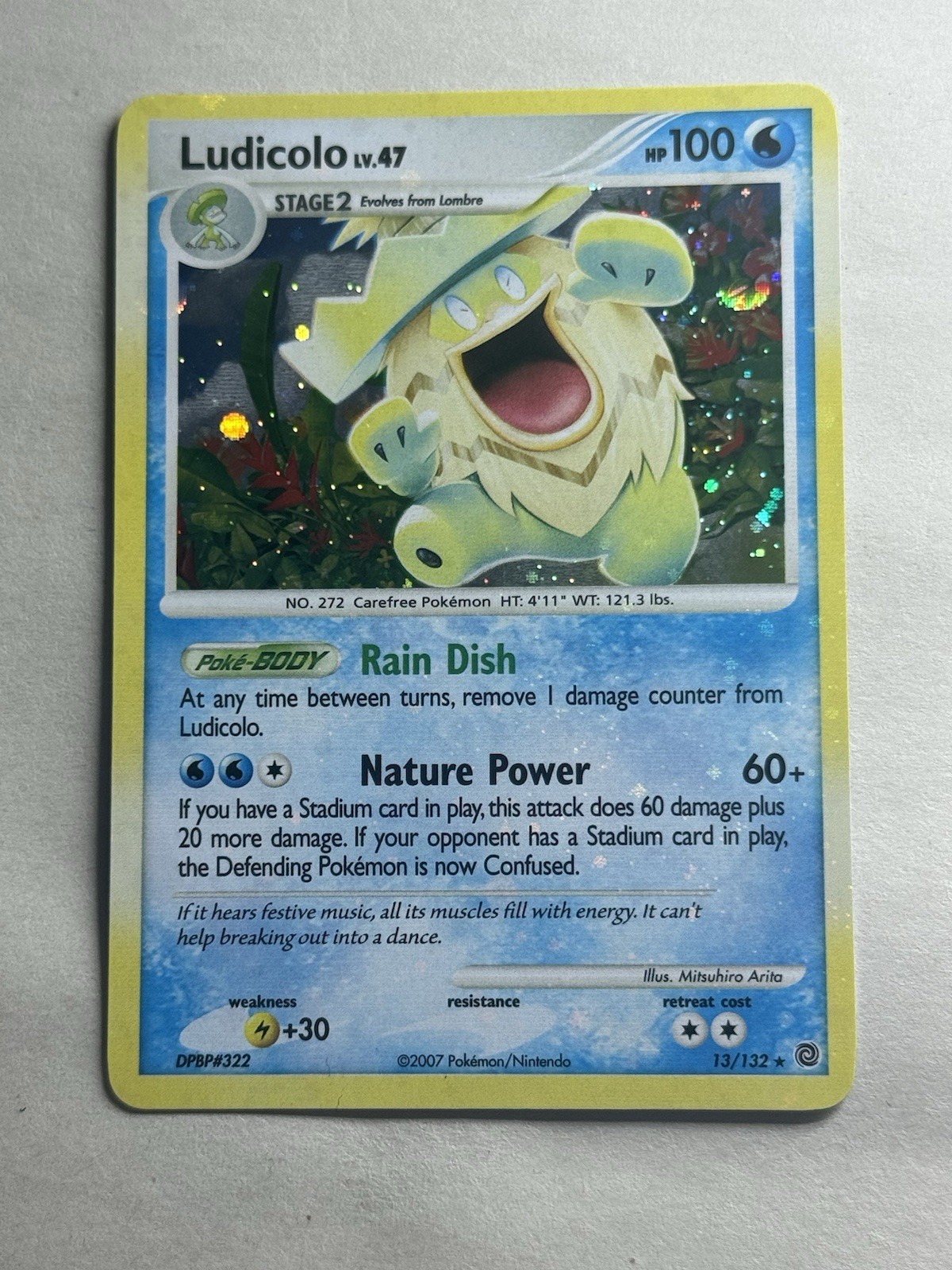 Pokemon Card - LUDICOLO - 13/132 - Holo Rare - Secret Wonders