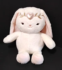 Lambs & Ivy Pixie The Bunny Rabbit Heart Crown Plush Embroidered Eyes