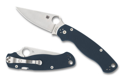 Spyderco Knives Para Military 2 C81GPCBL2 Blue G10 CPM SPY27 Pocket Knife