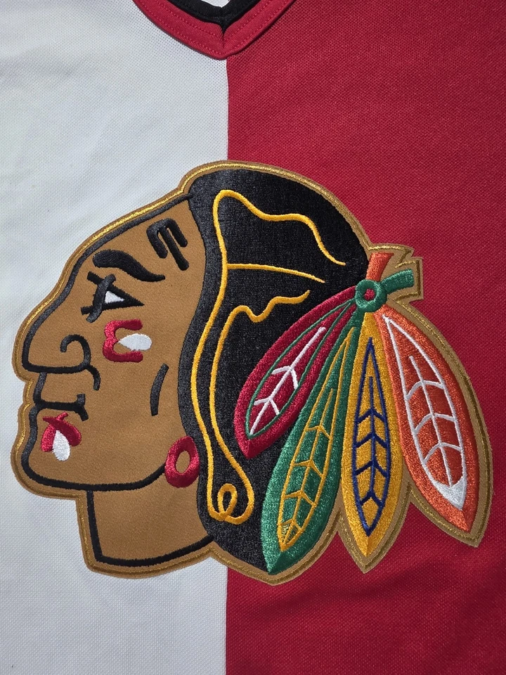 Camiseta deportiva vintage rara de los Chicago Blackhawks CCM color dividido local visitante talla XL Foto 2 de 4