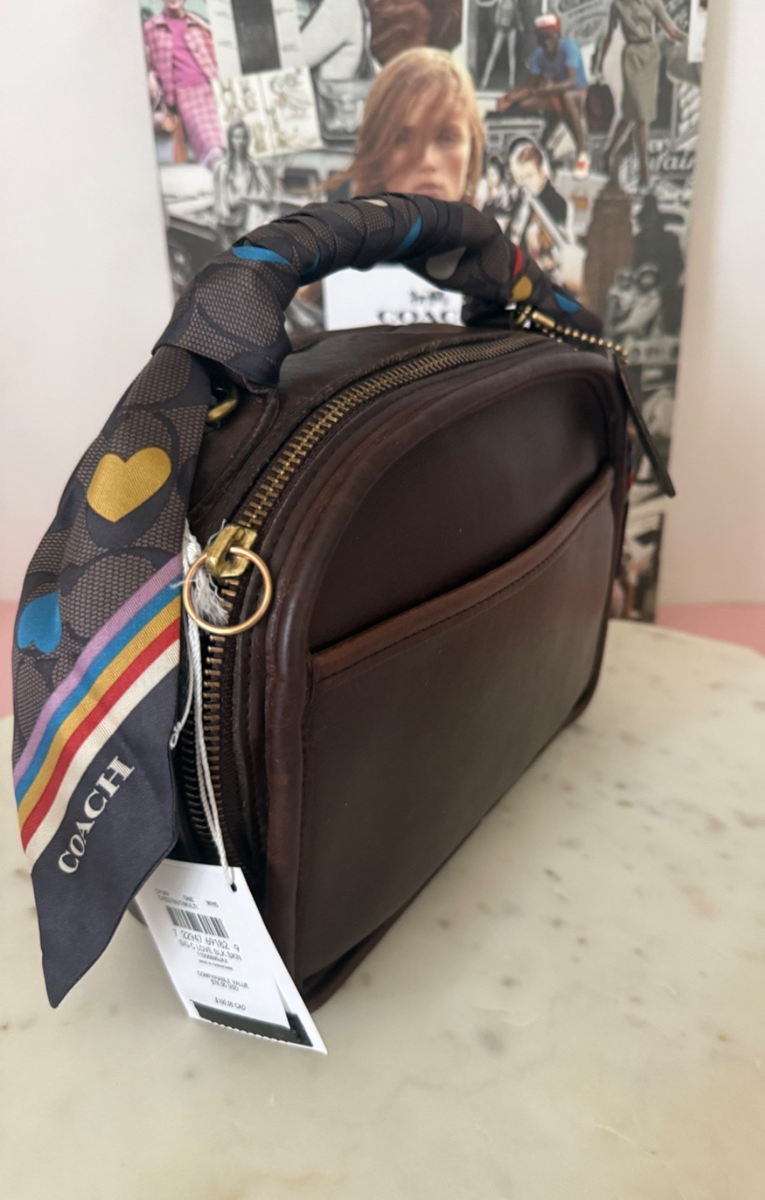 COACH Vintage 90's Lunchbox Brown Bag #9991 w/ COACH SIG Silk
