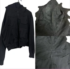 Glo Gang Hoodie Rhinestone NWT Tags Hoodie Oversized Medium Crop New Black