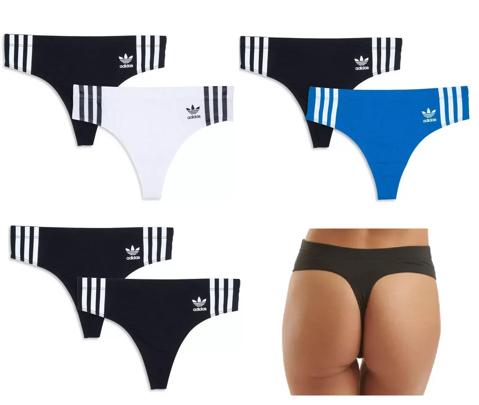 2er Pack Adidas Original String Damen Tanga Unterwäsche Sportswear SET
