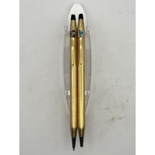 Cross 1/20 10kt and 1/20 12kt - Gold Filled Pen and Pencil - Dented Case on one