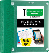 1 Inch 3 Ring Binder, View Binder, Customizable Cover, Color Selected for You, 1