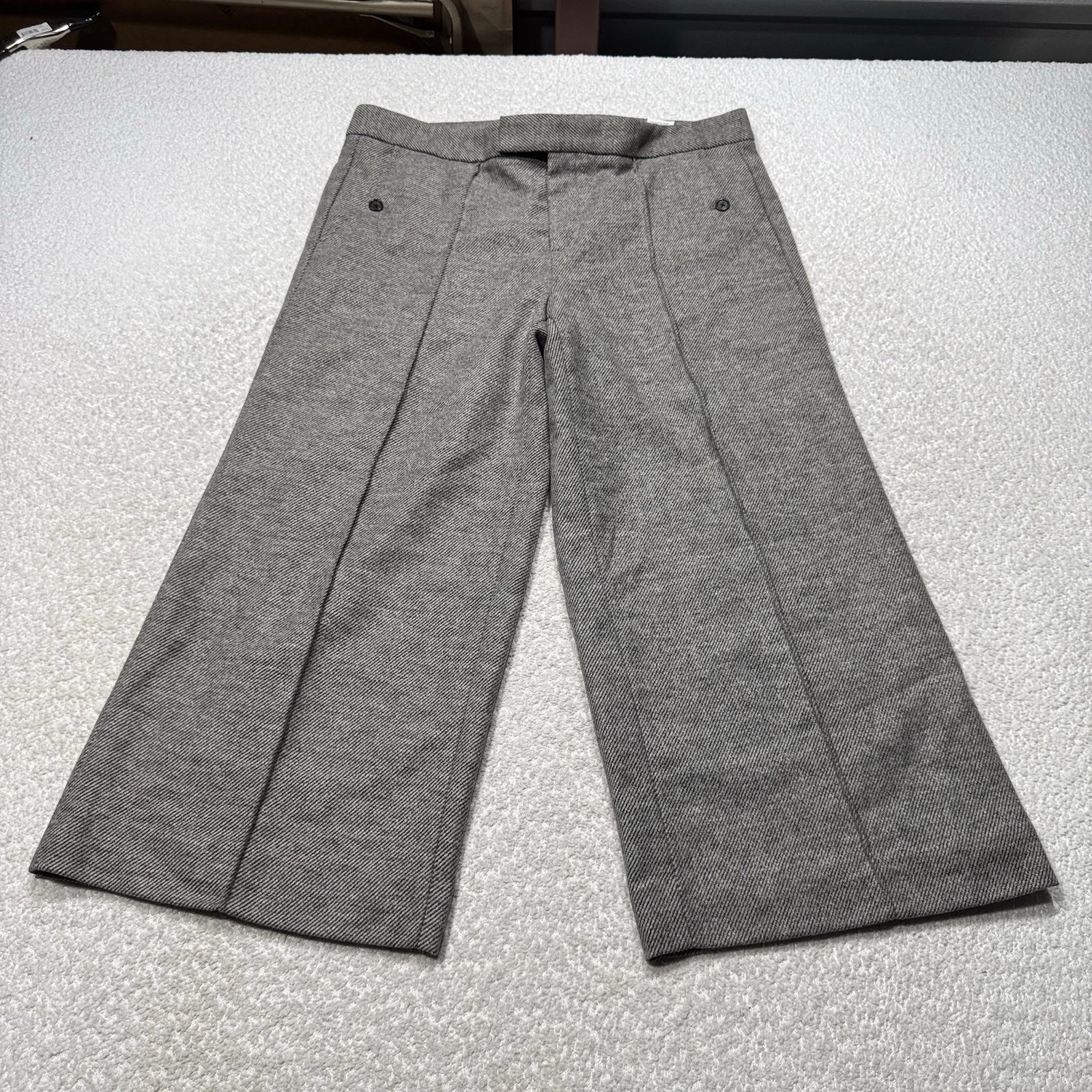 JORDAN Pantalone Banana Republic donna 14 misto lana a righe gamba larga cropped largo 23"