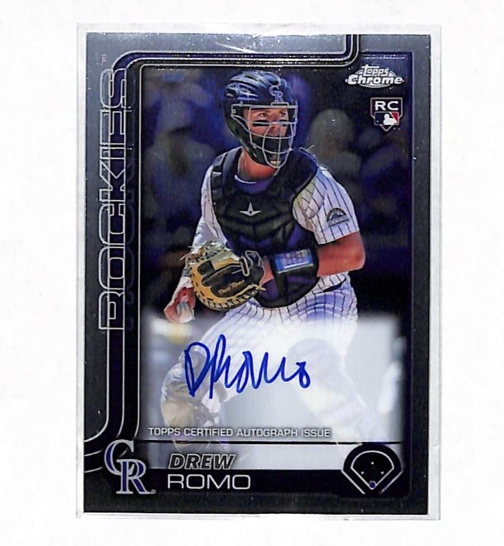2025 Topps Chrome Drew Romo Rookie Auto Autograph Card Rockies 