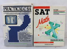 2 Vintage Commodore 64 Computer Game Lot SAT Math Practicalc 64 Software w/ Box