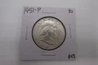 1951 p 50C Benjamin Franklin Half Dollar 90% Silver coin