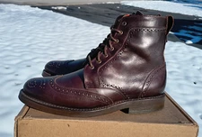Allen Edmonds Dalton 6E Wingtip Dress Boots Chocolate Brown EUC USA $495