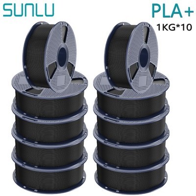 SUNLU 10KG Schwarz PLA+ 3D Drucker Filament 1.75mm PLA Plus Schwarz 1KG/Spule