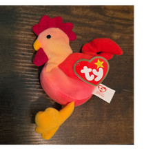 Ty Teenie Beanie Babies Strut the Rooster Plush 1993 Ages 3-7 Years 3-4 4-7
