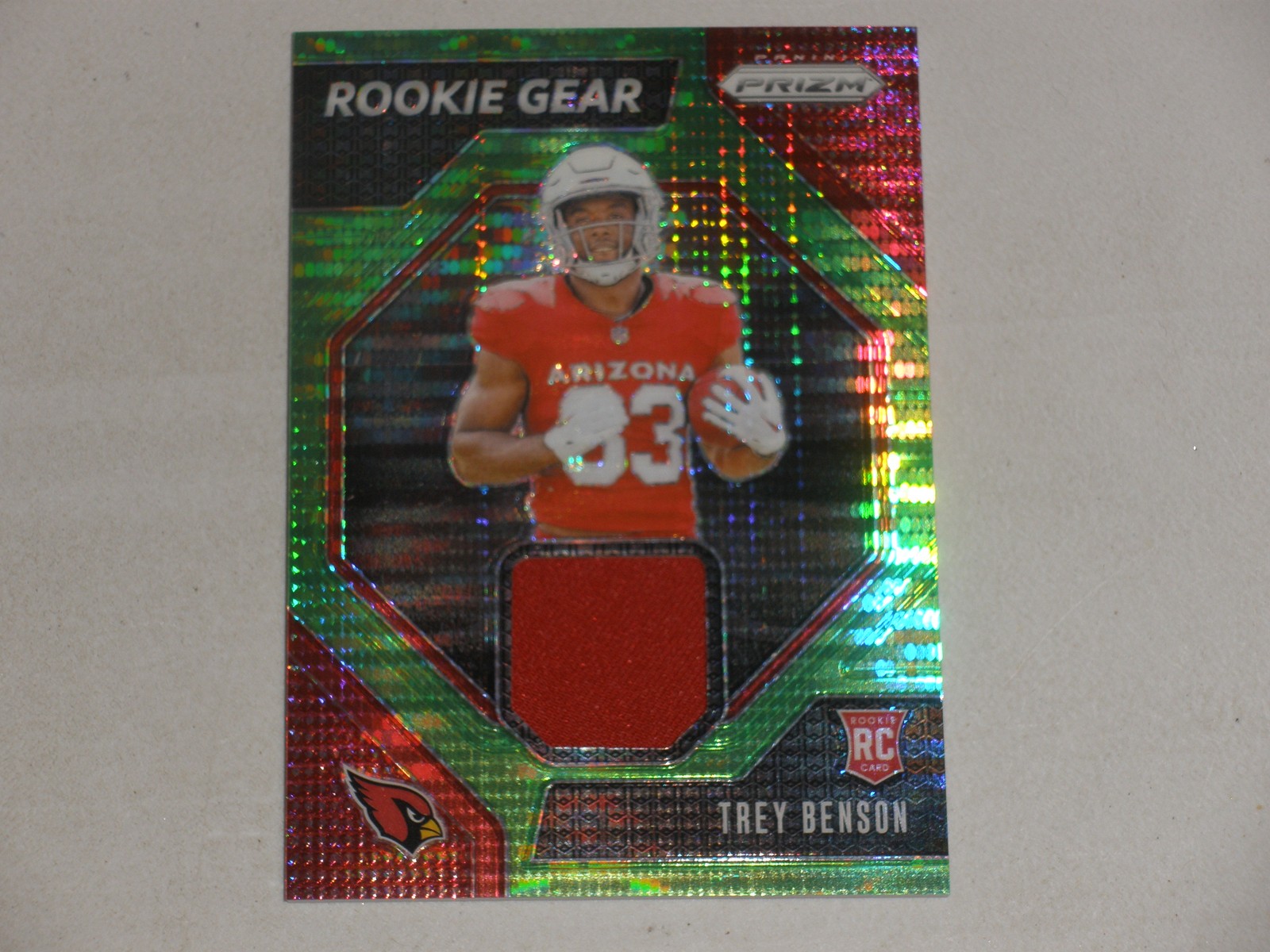 2024 Panini Prizm Rookie Gear Neon Green Pulsar Prizm Jersey #TBN Trey Benson RC