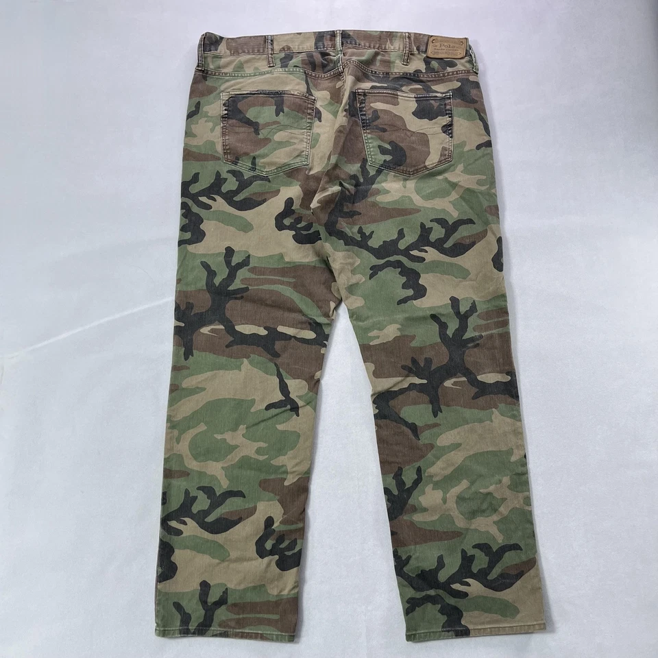 Pantalones de mezclilla Polo Ralph Lauren para hombre 44x32 verde camuflaje Hampton calce recto relajado Foto 2 de 4