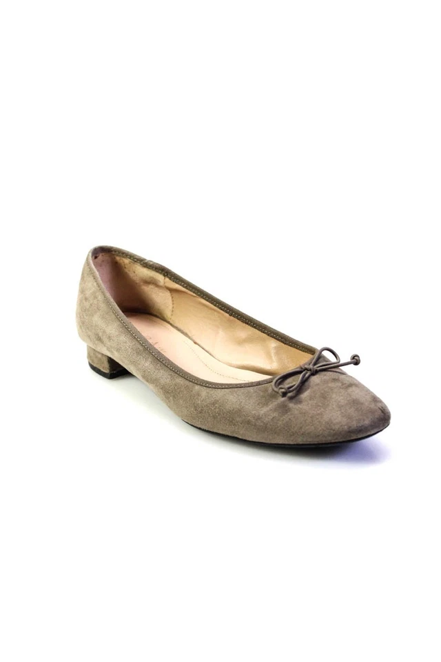 Zara 女式麂皮绒蝴蝶结圆头粗跟高跟鞋黑色 35 码批量 2 — 第 2/4 张图片