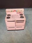 Vtg Wolverine Pink Toy Tin Metal Stove Oven USA Push Buttons TLC WORN RUST