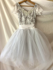 Ballet Costume White WIth Headpiece Excellent Adult Small Weissman Style 15828