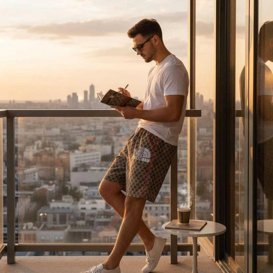 PANTALONES CORTOS NORTHFACE GUCCI Foto 2 de 4