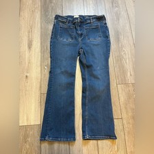 Pilcro Anthropologie The Icon Flare Jean Mini Pocket Size 32