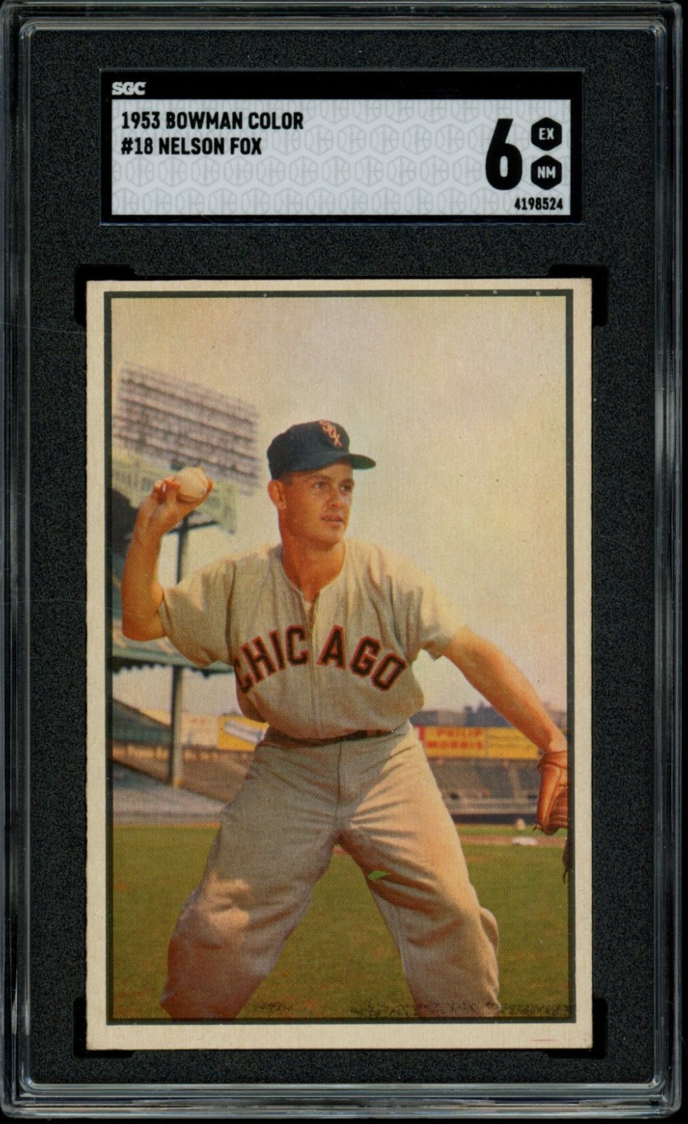 1953 Bowman #18 Nellie Fox White Sox SGC 6 EX-MT LOOK! SV