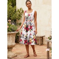 Anthropologie Amelia Floral Toile Sweetheart Neck Fit & Flare Midi Dress Sz 4