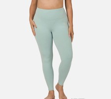 Women's Zenana Plus Size Wide Waistband Full Length Leggings Mint Green 2X