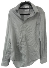 Blaq Slim Fit Collared Long Sleeve Button Up Shirt Grey Size 37/38