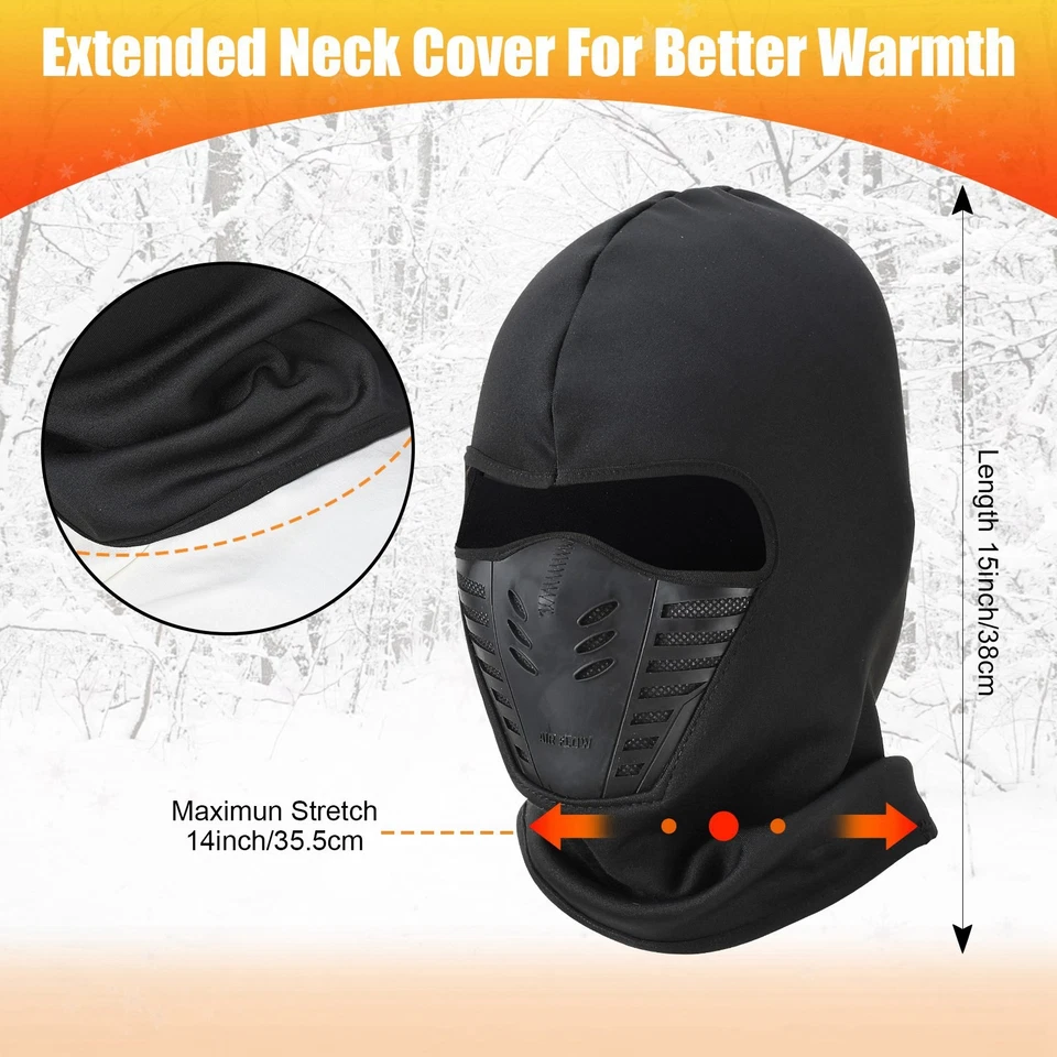 Winter Balaclava Ski Mask, Outdoor Thick Fleece Face Mask Windproof Cold Weather - Image 3 of 4