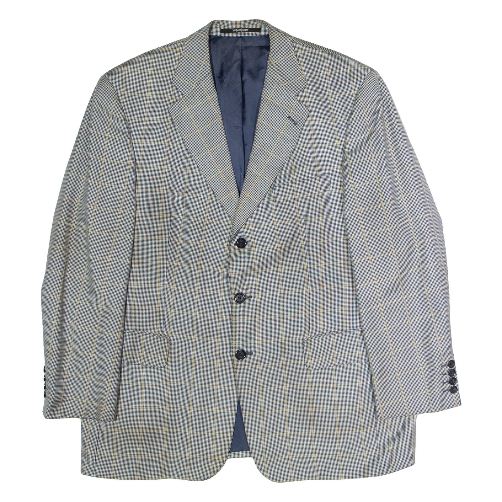 Giacca blazer uomo YVES SAINT LAURENT grigio lana pied de poule XL