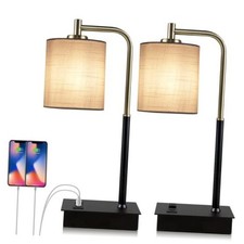 Table Lamp for Bedroom Set of 2 - 3-Way Dimmable Bedside Lamps with Set of Two