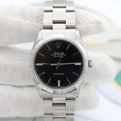 Rolex Airking Ref. 5500 - 34 mm - schwarzes Zifferblatt (V II) - Oyster Armband