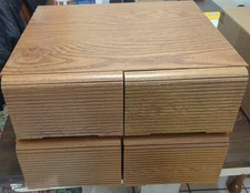 Lof of 2 Vintage VHS Tape Holder Faux Wood Grain 2 Drawer Cabinet Storage Case