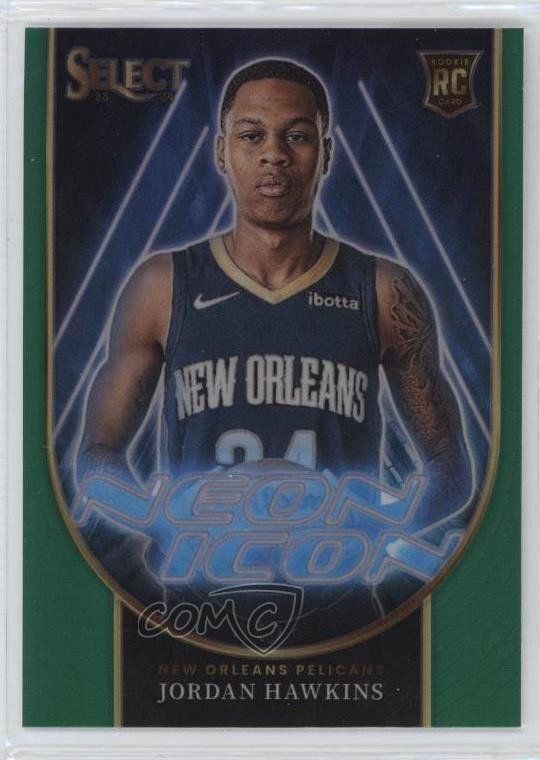 2023-24 Panini Select Neon Icons Green Prizm Jordan Hawkins #25 Rookie RC 1a1r
