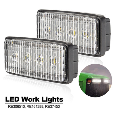2PCS Work Headlight Bulb Fits  Deere Tractors R161288 RE306510 RE37450