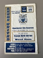 1968-69 Leeds United vs Manchester City - Reserves Fixture - Central League
