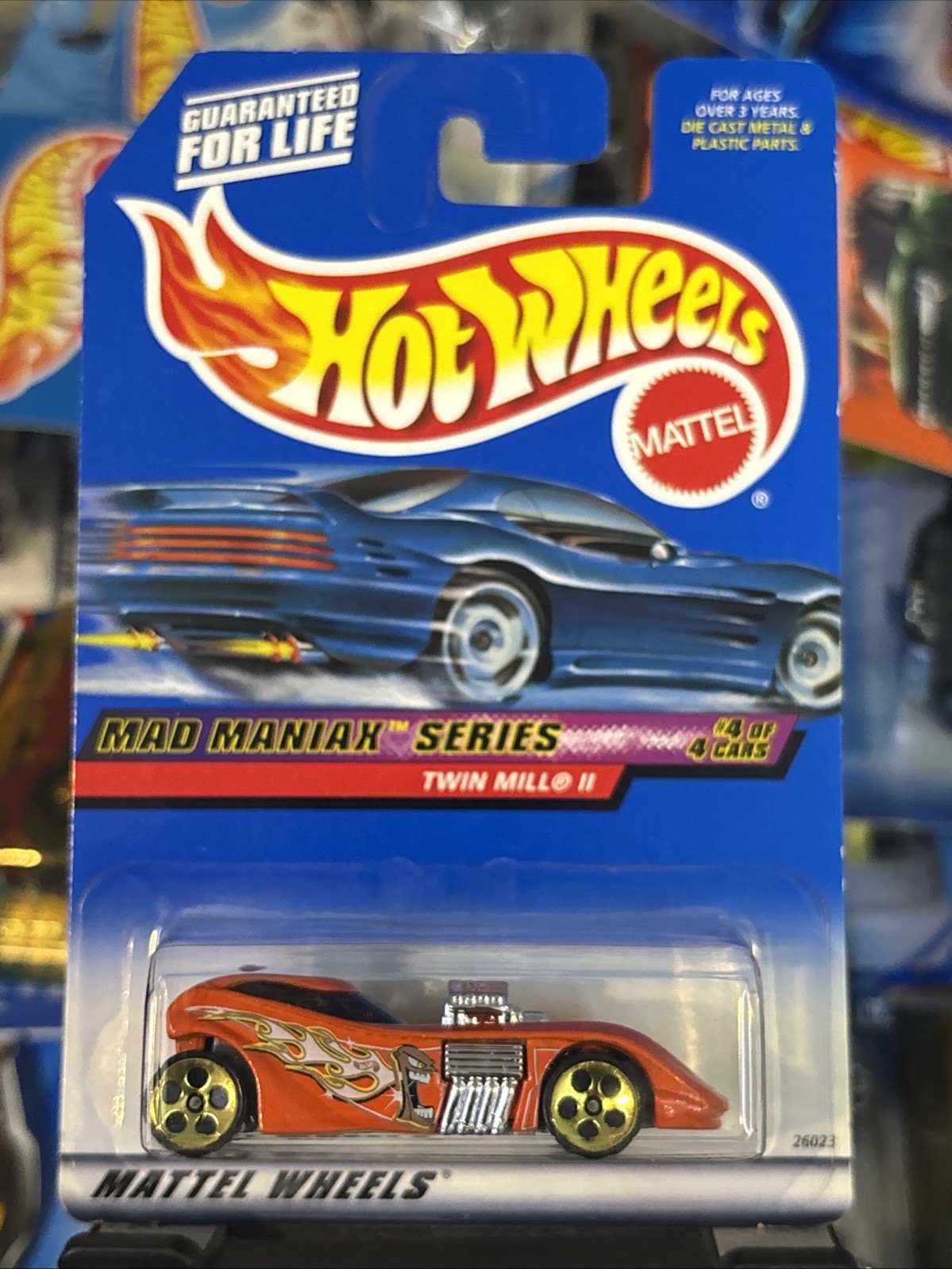 HOT WHEELS TWIN MILL II 2000 MAD MANIAX SERIES #20 Orange MINT USA CARD