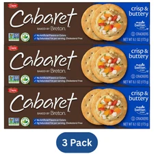 Breton Cabaret Crisp Buttery Crackers | Light Snack Crackers 3 Pack