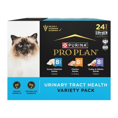 Purina Pro Plan Urinary Tract Health Wet Cat Food Variety Pack 24 ct High Protei