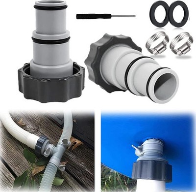 2 x INTEX Adapter A Pumpe Schlauch Swimming Pool 32mm 38mm x Profi Innengewinde