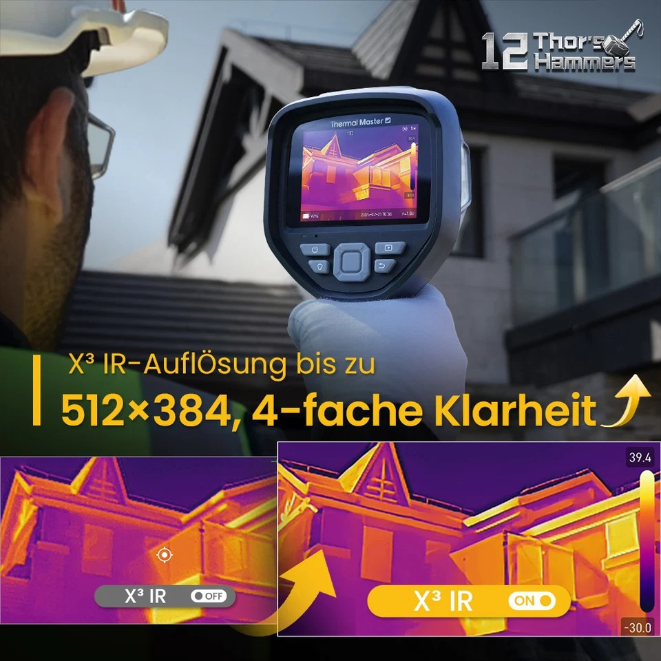 Wärmebildkamera Thor002 Laser LED Support 512*384 Resolution 550 °C3.5" Screen - Bild 2 von 4