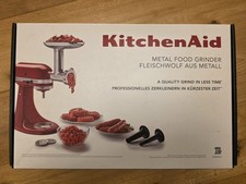 Used ONCE - Official KitchenAid Artisan Metal Meat Food Grinder Stuffer 5KSMMGA